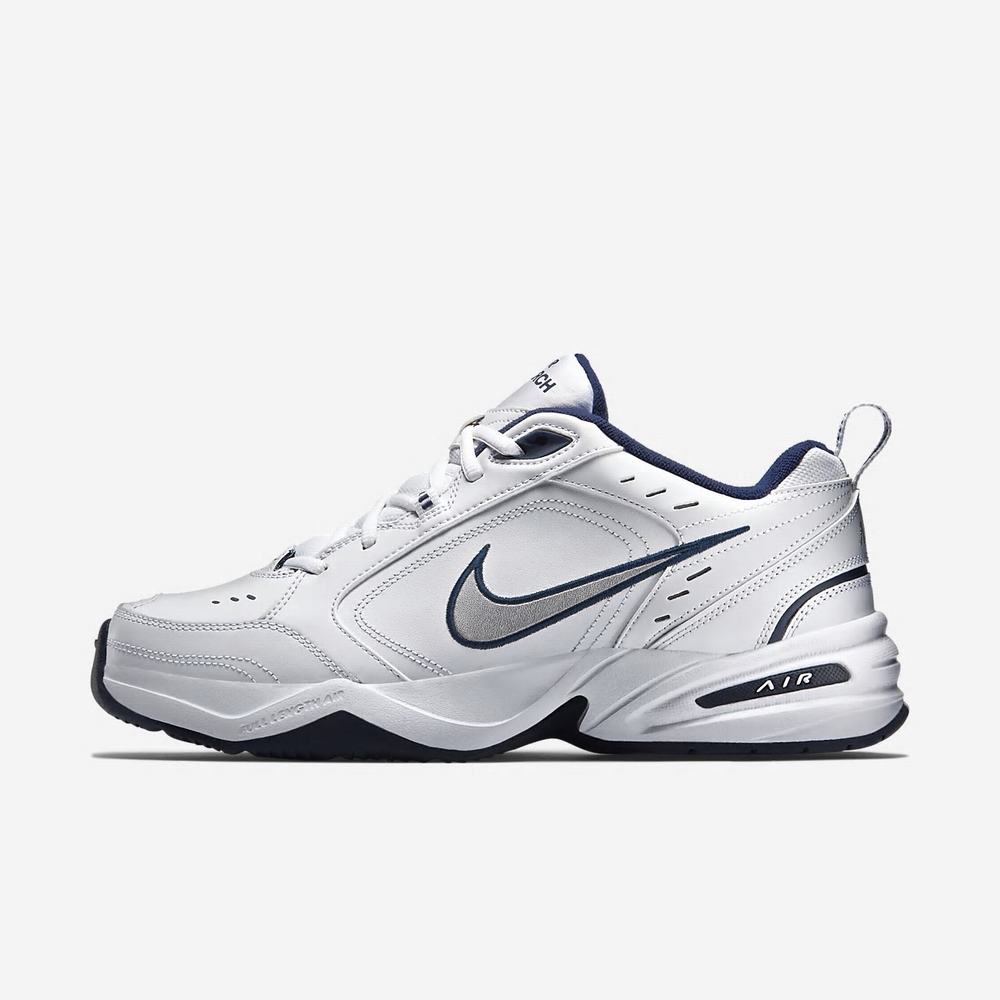 Chaussure De Securite Nike Air Monarch IV Blanche 7148-035 White/Midnight Navy/White/Metallic Silver Homme | DDO-29453827